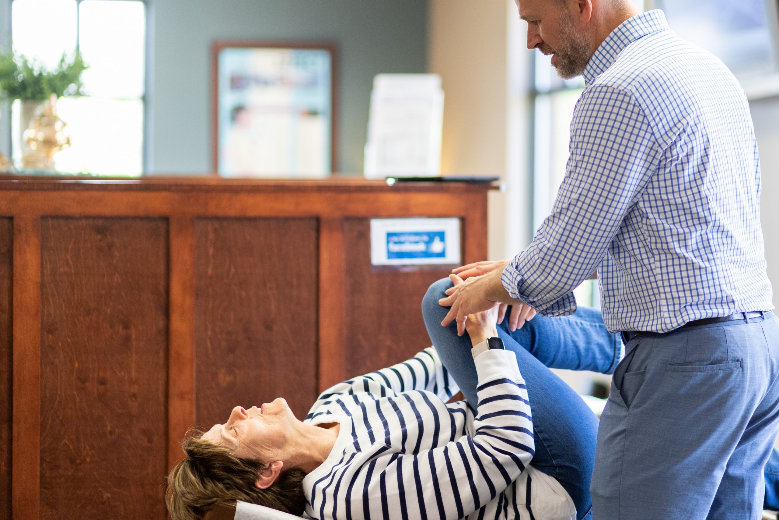 Dr. Lauer treating lower back pain